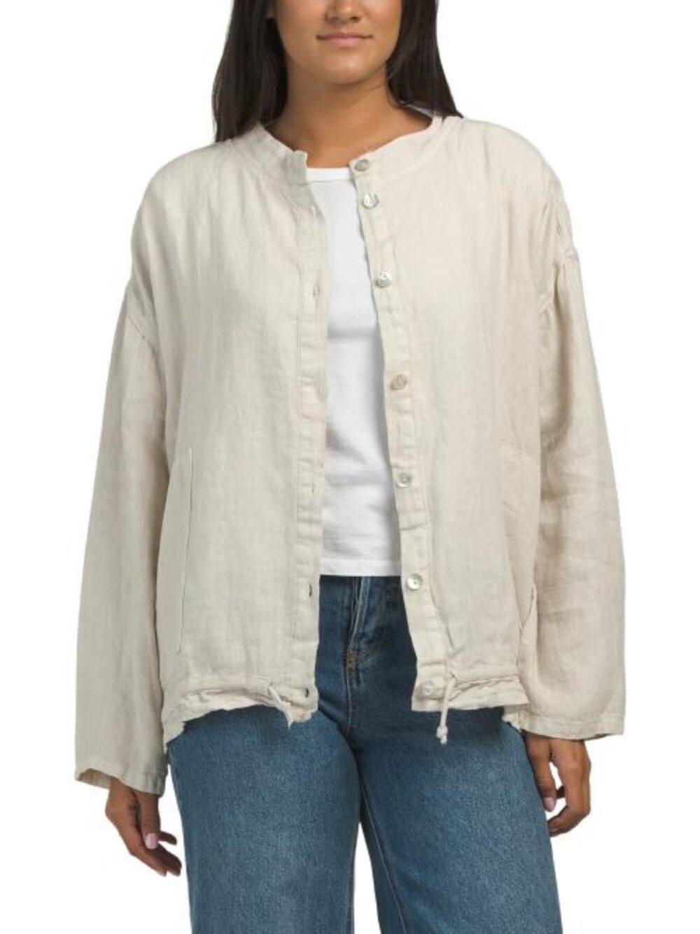 VENTI Made In Italy Linen Shirt Jacket